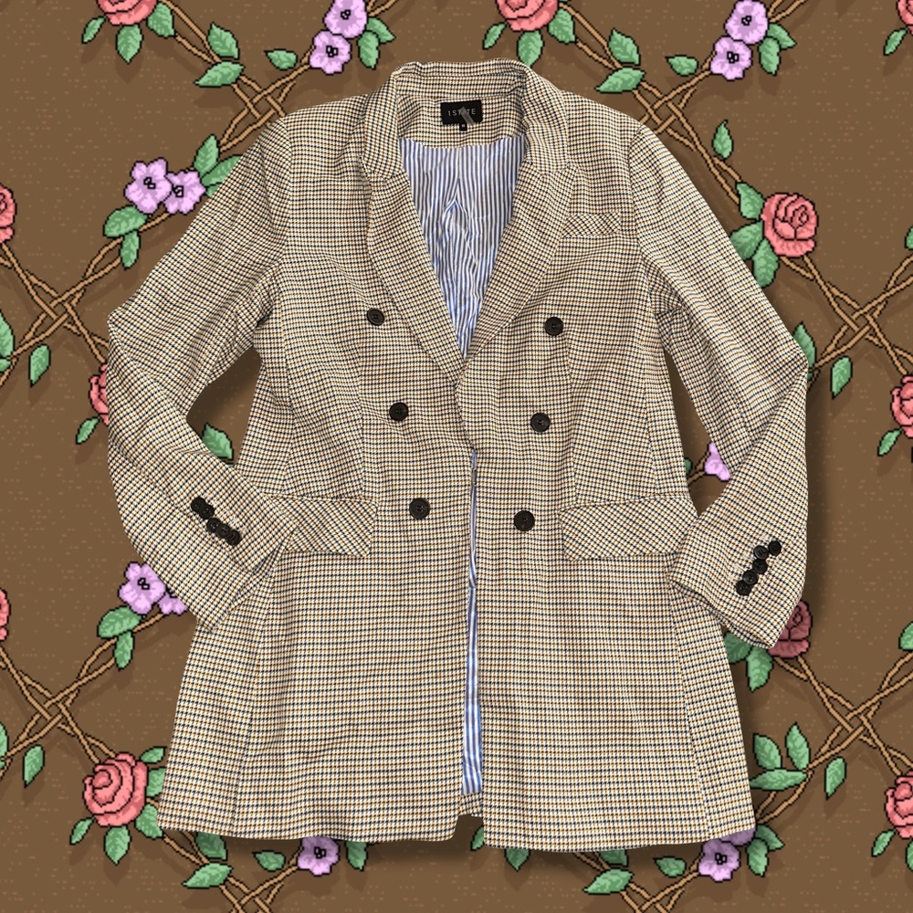 Plaid Double Breasted Blazer